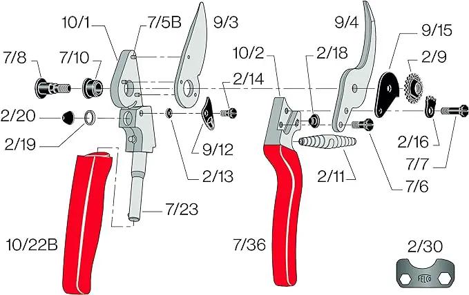 Felco F10 Pruning Shears – 8.3" Swiss-Made Left-Handed Garden Clippers with 25mm Cutting Capacity | Hand Pruners for Gardening | Garden Tool Cutter with Precision Bypass Blade, Aluminum Handles by GreenHaven Gardens