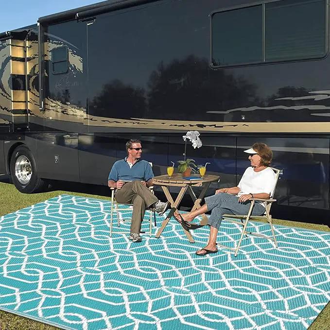 HEBE Outdoor Rug Waterproof 8x10, Reversible Plastic Straw Rug RV Camping Rug, Indoor Outdoor Patio Mat Clearance, Outside Carpet for Porch,Deck,Camper,Balcony,Backyard,Picnic by GreenHaven Gardens