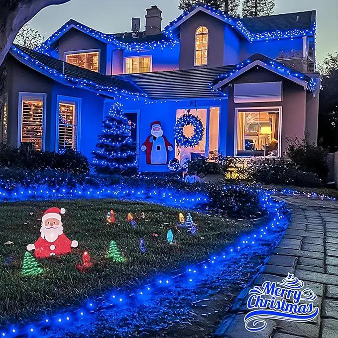 JMEXSUSS 2 Pack Blue Solar Christmas Lights, Total 400 LED 151FT Solar String Lights Outdoor Waterproof, 8 Modes Blue Christmas String Light for Outside Garden Party Patio Tree Decorations by GreenHaven Gardens