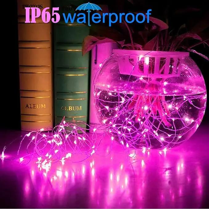 RUICHEN Pink Dimmable Fairy Lights Plug in, 99 Ft 300 LED Twinkle String Lights with Remote, Waterproof Silver Wire Firefly Lights for Bedroom, Patio, Yard, Christmas, Easter, Valentines Day, Wedding by GreenHaven Gardens