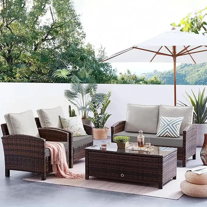 Favoyard Patio Chair Cushions 22 x 22 x 3 Inch Waterproof Outdoor Seat Cushions for Patio Furniture 3-Year Color Fastness Garden Sofa Couch Chair Pads with Handle & Adjustable Straps Set of 2, Grey by GreenHaven Gardens
