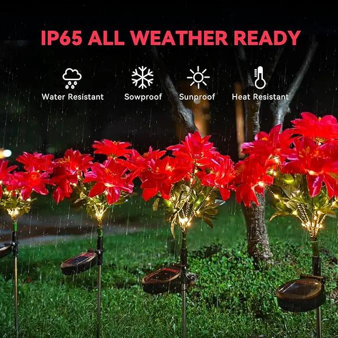 Neporal Solar Flowers Outdoor Waterproof Pink, Decorative Garden Lights Solar Powered Dusk to Dawn, 8-Stem, 2 Lighting Modes Plants Lights for Yard, Backyard, Porch (Modern, 2, Count) by GreenHaven Gardens