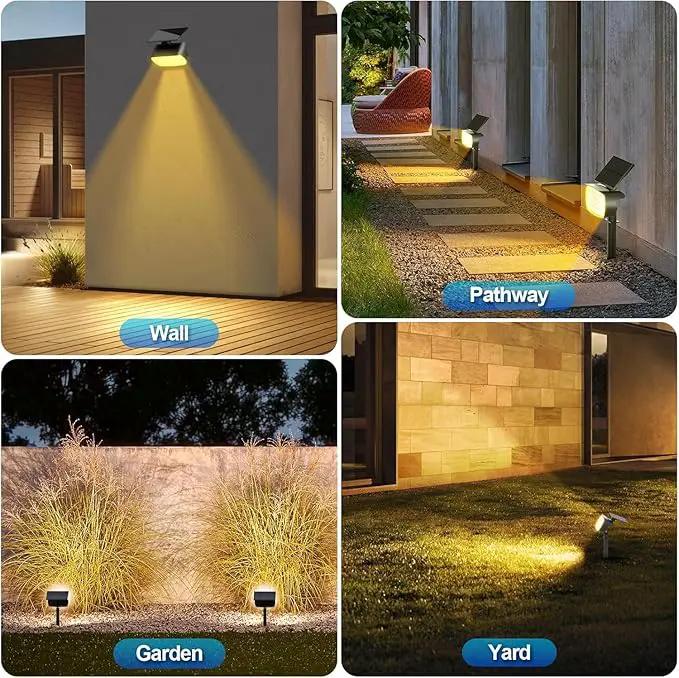 108 LED Solar Spot Lights Outdoor, IP65 Waterproof, 3 Modes Landscape Spotlights, Large Solar Panel Powered Lights for Garden Yard Pathway (Warm White/2 Pack) by GreenHaven Gardens