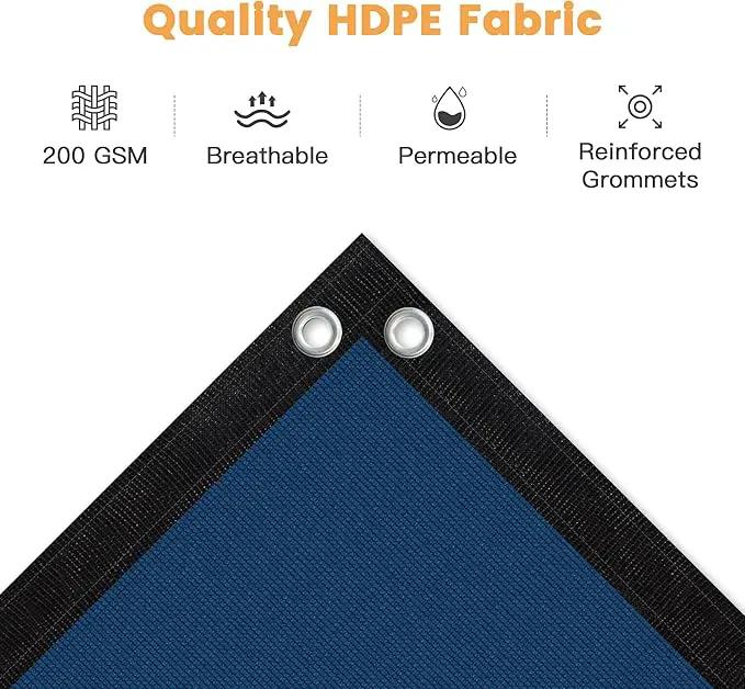 VICLLAX Shade Fabric Sun Shade Cloth with Every 2 FT Grommets for Patio Garden Pergola Cover Canopy 4x9 FT, Dark Blue by GreenHaven Gardens