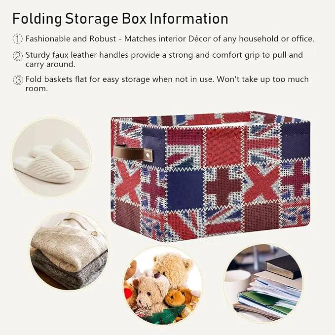 Flag Rectangular Storage Basket Organizer Bin Shelf Baskets For Clothes For Home Office Dorm by GreenHaven Gardens