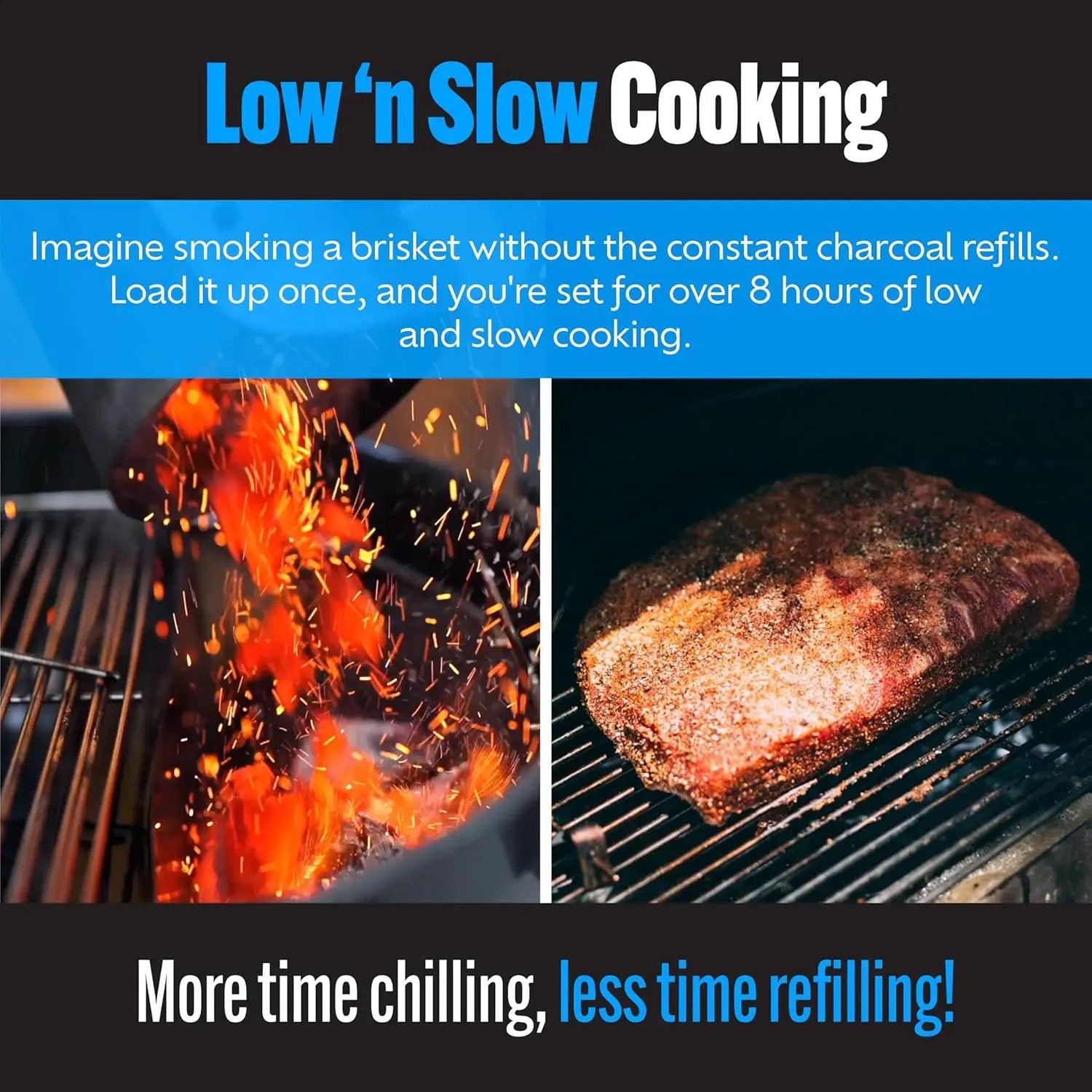 SnS Grills Patented Slow ‘N Sear Original Insert - Stainless Steel Charcoal Basket with Built-In Water Reservoir for Low ‘N Slow Smoking & Charcoal Grilling for Weber & Other Kettle Grills - 22 in by GreenHaven Gardens