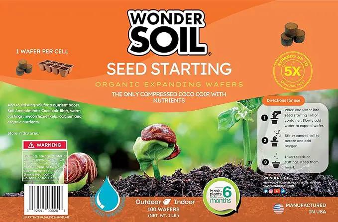 WONDER SOIL | 100 Organic Seed Starter Pellets | Ready to Plant Seed Starting Soil Loaded with Pre-Mixed Nutrients | Fast Germination | Indoor or Outdoor | 100 Count by GreenHaven Gardens