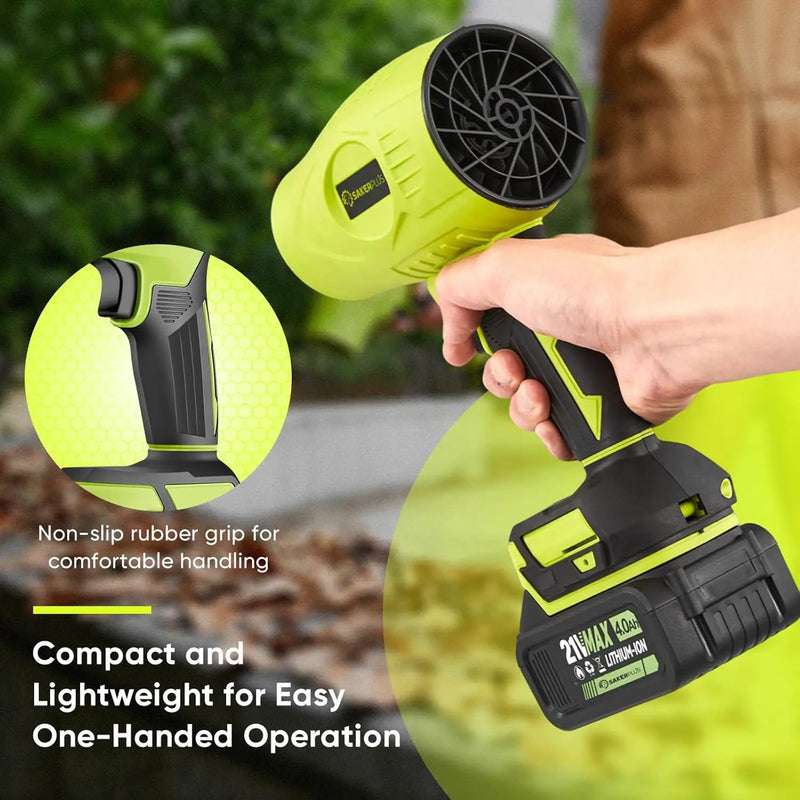 Portable Dust Cleaner, Leaf Blower Cordless, Handheld Blower, Hand Blowers for Lawn Care, Patio Cleaning, Leaves and Dust Blowing, 4.0Ah Battery and Charger Included (1 Battery) by GreenHaven Gardens