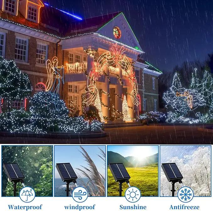Solar Outdoor Rope Lights, 66ft 200leds Solar Powered Rope Lights Outdoor, 8 Modes Dimmable/Timer Remote String Light 3.7V/1200mAh Rope Solar Lights Outdoor Waterproof for Garden Decor, White by GreenHaven Gardens