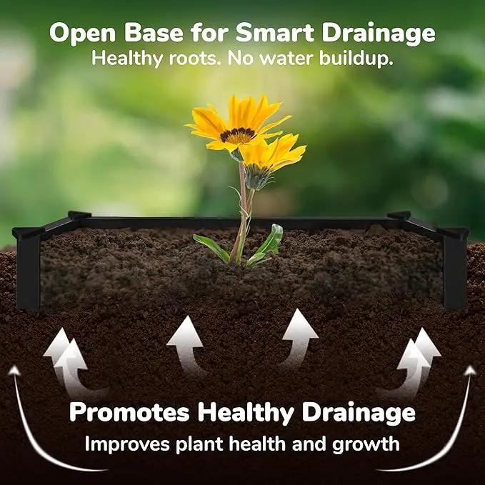Raised Garden Bed - 1x1 ft Planter Box - Black HDPE - No Tools Needed - DIY Kit for Urban Gardening, Flowers, Herbs & Vegetables - Made in The USA - 2 Pack by GreenHaven Gardens