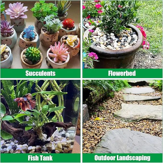 River Rocks 10 Lbs,0.4-1.2 Inch Pebbles for Indoor Plants, High Polished Stones for Garden Landscaping, Smooth Gravel Filler for Outdoor Plants, Succulents, Fish Tank and Vases by GreenHaven Gardens