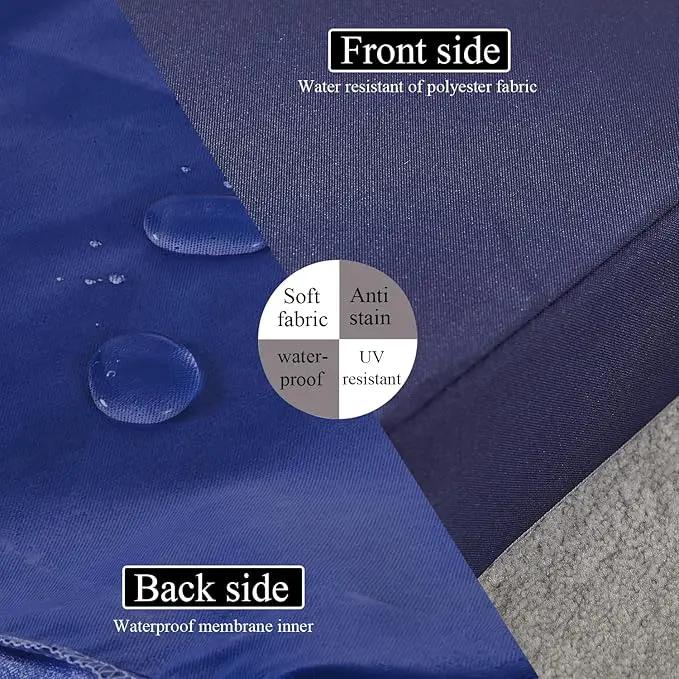 19 x 19 Inch Outdoor Seat Cushions for Patio Furniture with Non Slip and Ties Waterproof & UV Resistant Round Corner Outdoor Chair Cushions Replacement Set of 2, Navy Blue by GreenHaven Gardens
