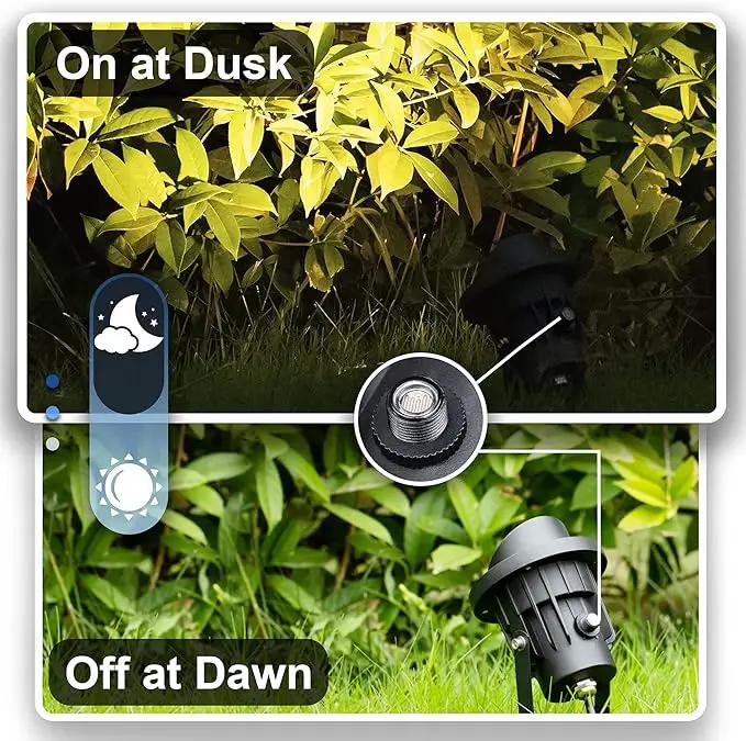 SUNVIE Outdoor LED Spotlight with Dusk to Dawn Photocell Light Sensor 20W Landscape Lights 120V AC 3000K Warm White Waterproof Landscape Spotlights for Yard Tree Flag Garden Decor 6 FT Cord(2 Pack) by GreenHaven Gardens