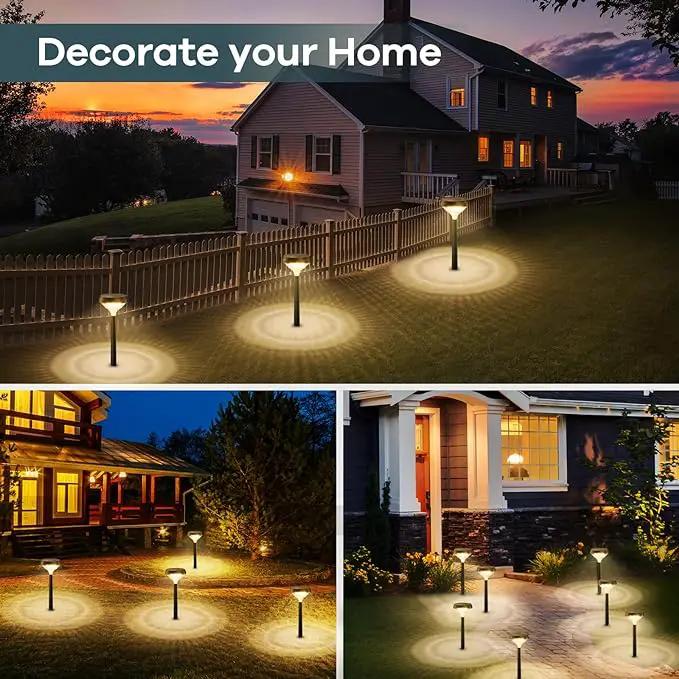 Linkind Solar Pathway Lights 4 Pack, Solar Lights Outdoor, Warm White Solar Path Lights Waterproof, Solar Lights for Walkway Yard Landscape Garden by GreenHaven Gardens