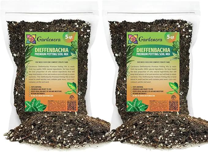 Premium Dumb Cane Potting Soil Mix - Ideal Blend for Growing Robust and Healthy Dumb Cane Plants - 10 Quart by GreenHaven Gardens