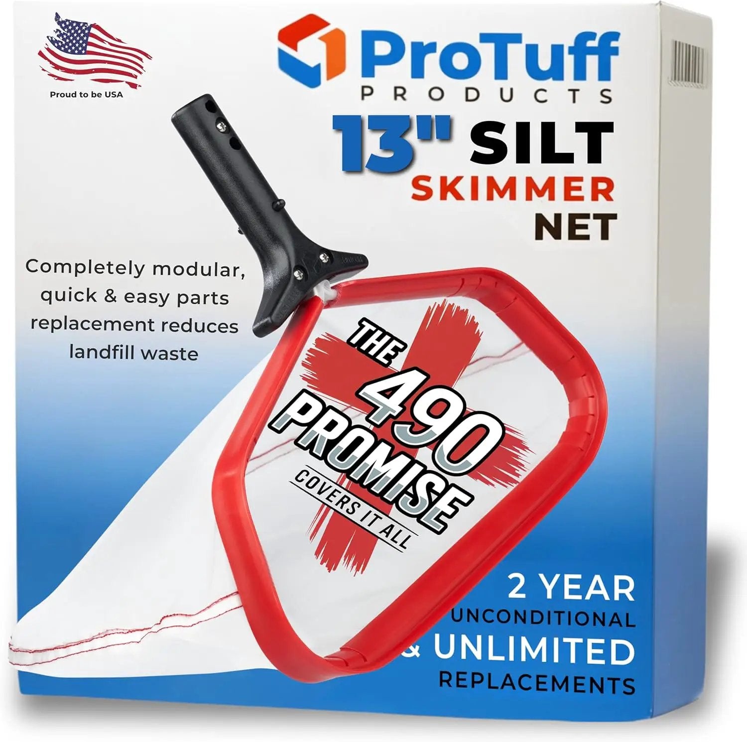 ProTuff 13" Spa Silt Net - 2 Year Unconditional Free Replacement - Heavy Duty Ultra Fine Mesh Silt & Sand Skimmer Cleans 3X Faster Than Vacuum - 13 inch Leaf Rake Bag for Pollen by GreenHaven Gardens