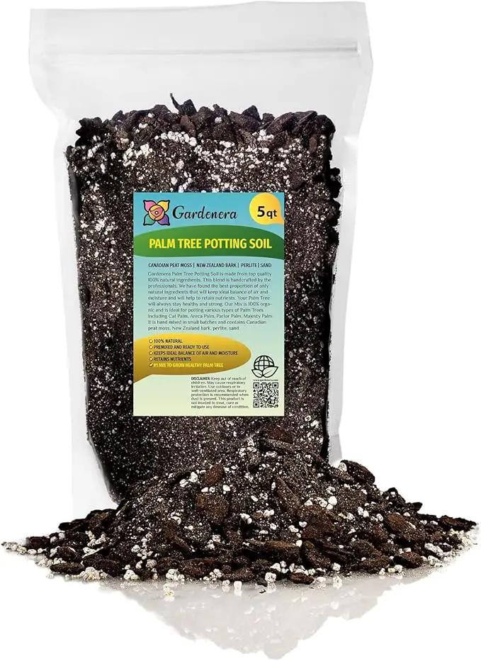 Palm Tree Potting Mix - The Ultimate Soil for Strong and Healthy Palms - Top Choice for Palm Tree Growers [5 Quart Bag] by GreenHaven Gardens