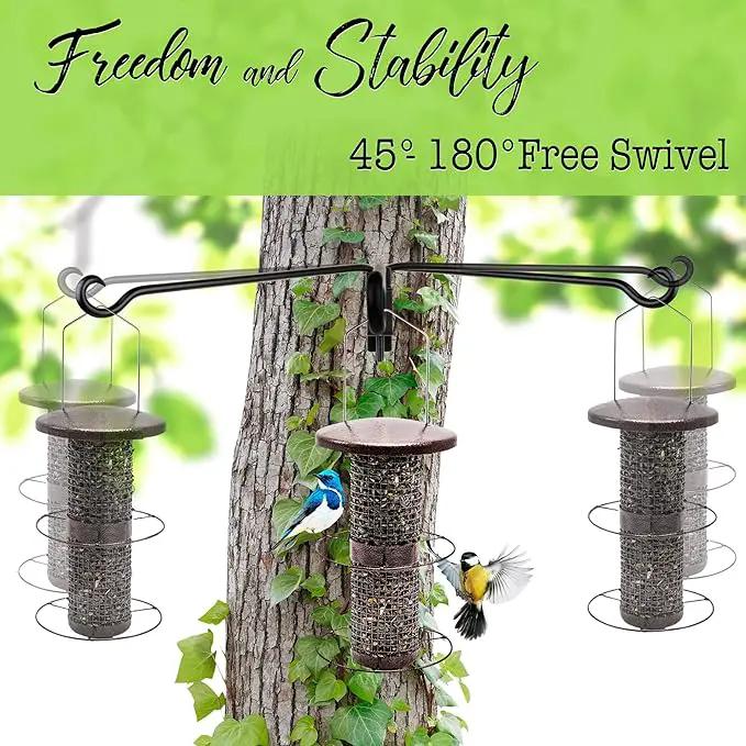 AJART Swivel Hanging Plant Bracket: Outdoor Bird Feeder Hangers for Indoor Wall Mount 16 Inch - 2 Pieces Hummingbird Feeder Hook for Flower Basket by GreenHaven Gardens