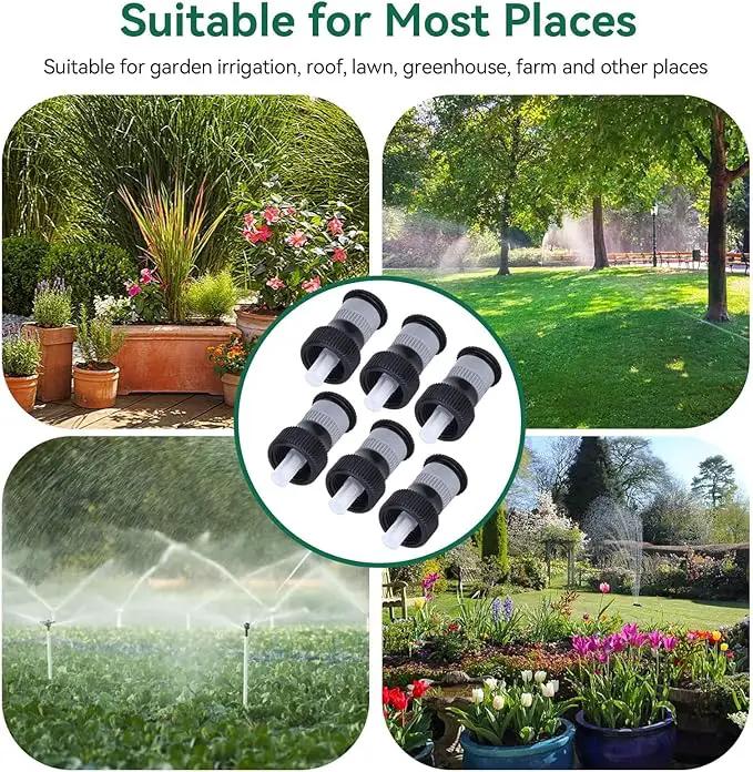6PCS Lawn Sprinkler Garden Sprinkler, 360° Rotating Buried Spray Nozzle Large Area Coverage Automatic Lawn Sprinkler Heads G1/2 Female Thread Adjusted Watering Sprinkler for Lawn Yard Garden Planter by GreenHaven Gardens