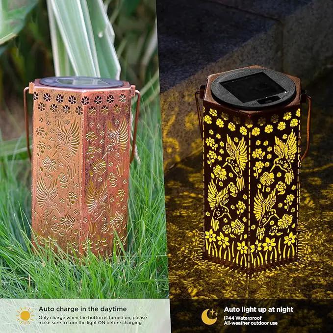 kyoryuger Hummingbirds Solar Lanterns Outdoor Hummingbird Gifts for Women Mom Grandma, Hummingbird Lovers Gifts, Birthaday for Mom Metal Lanterns for Yard Patio Lawn Solar Garden Decor by GreenHaven Gardens