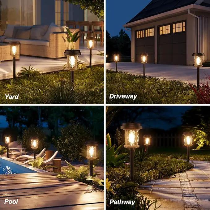 XMCOSY+ Solar Garden Lights Waterproof - 20 LM Solar Pathway Lights, Water Lens Glass Outdoor Lighting for Garden Yard Walkway Driveway Landscape (Warm White) by GreenHaven Gardens