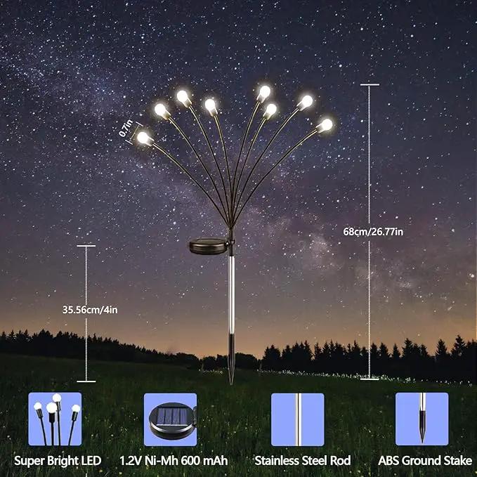 6-Pack Solar Garden Lights, 48 LED Solar Lights Outdoor for Garden Decor, Waterproof Firefly Light Outdoor (Sway by Wind), Swaying Light for Outside Yard Pathway Landscape Decorations (Cool White) by GreenHaven Gardens