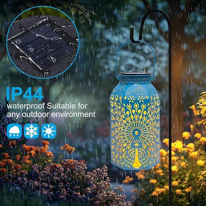 Pearlstar Solar Lanterns Outdoor Waterproof Hanging Solar Lights Metal Peacock Gifts for Women Mom Grandma Decor for Garden Yard Patio Balcony Path by GreenHaven Gardens