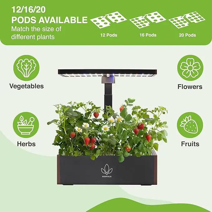 Vita Indoor Hydroponics Growing System Kit, 12/16/20 Pods, 10L Water Tank, Indoor Herb Garden with 5X Faster Growth, Indoor Gardening System with 25" Extendible Rod for Indoor Plants by GreenHaven Gardens