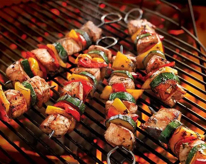 10 inch Barbecue Skewers, HONSHEN Metal BBQ Sticks,12Pack Stainless Steel Square Skewer,Kebob,kabob Sets for Grill Outings Cooking (BBQ Skewers Square 10inch-12p) by GreenHaven Gardens