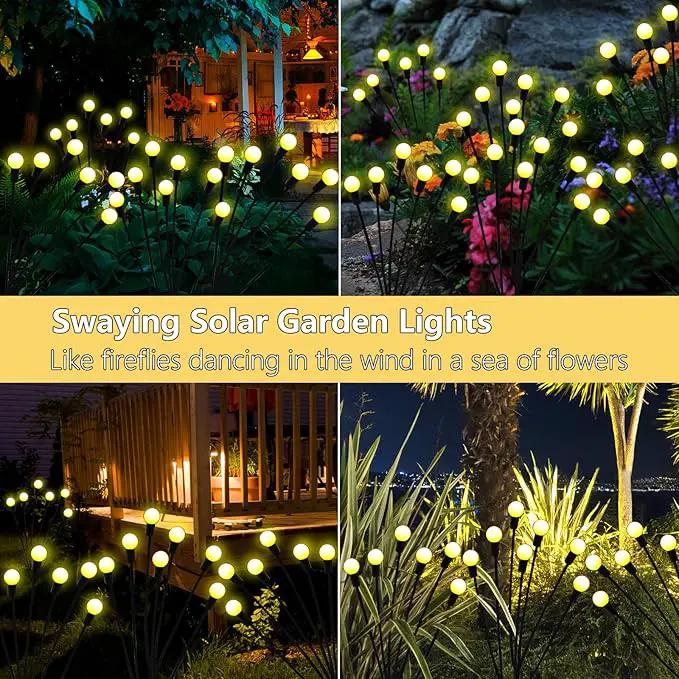 Solar Firefly Lights Outdoor, 8 Pack 96 LED Waterproof, Sway by Wind, Swaying Light for Yard Patio Backyard Garden Planter Flower Bed Pathway Outdoor Decoration (Warm White) by GreenHaven Gardens