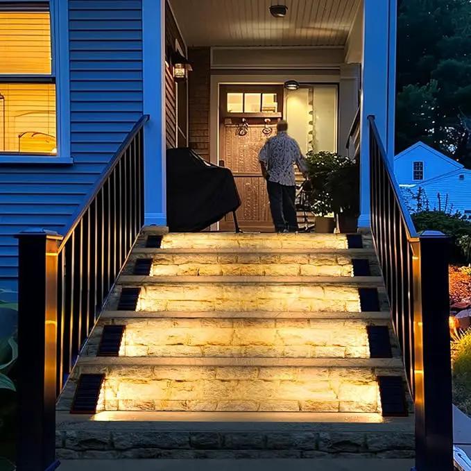 Solar Step Lights for Outside,16pack Solar Stair Lights Outdoor Waterproof IP67,Outdoor Deck Step Lights,Solar Outdoor Lights for Staircase,Patio,Front Step(Warm Brown)… by GreenHaven Gardens