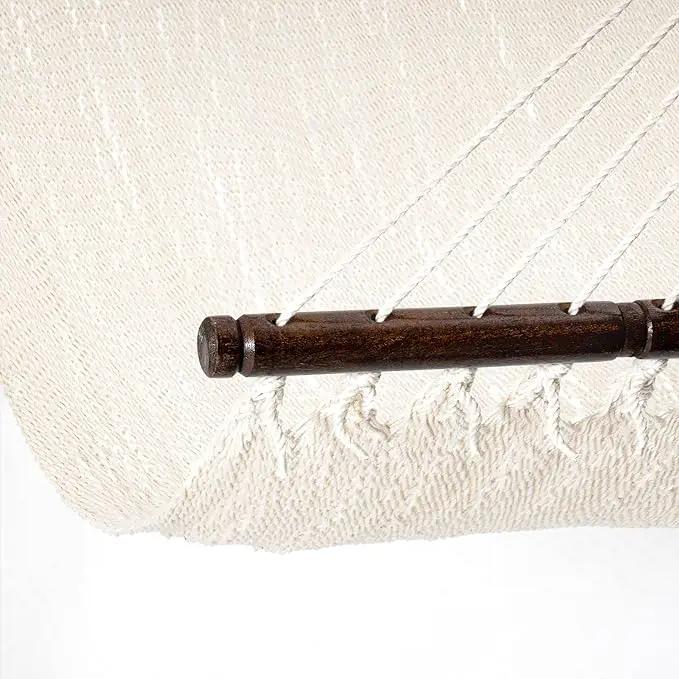 Lazy Daze Hammocks 10.5 FT Double 2 Person Caribbean Rope Hammock, Hand Woven Polyester Hammock with Spreader Bars, for Outside Outdoor Backyard Patio Poolside,450 LBS Capacity, Cream by GreenHaven Gardens
