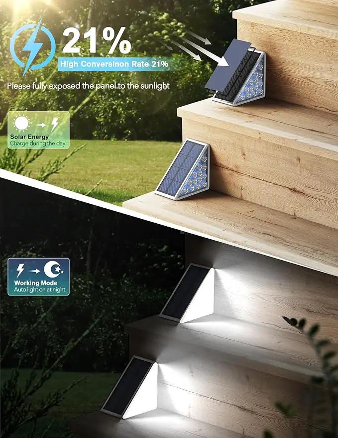LED Solar Step Lights, Outdoor Solar Decor IP67 for Yard, Patio, Garden, Walkways, Driveway, Porch 2PK by GreenHaven Gardens