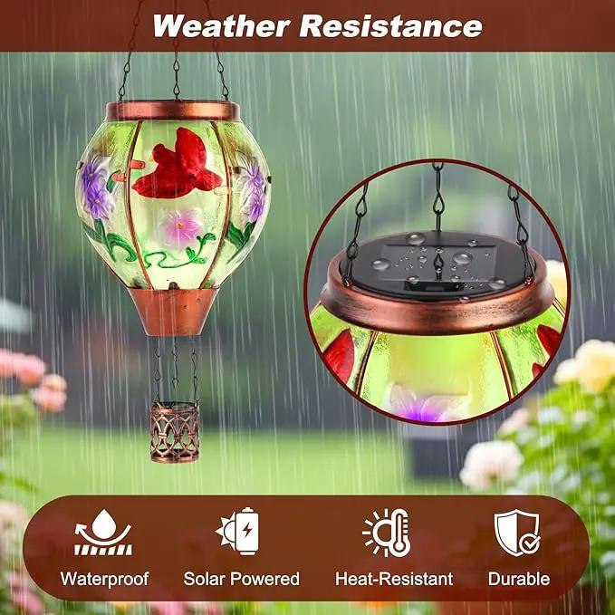Cardinal Solar Hot Air Balloon Lantern,Outdoor Decor with Flame Lights Waterproof, Hanging for Garden Yard Lawn Patio, Unique Gifts for Women Mom Grandma Gardener for Mother'Day Christmas by GreenHaven Gardens