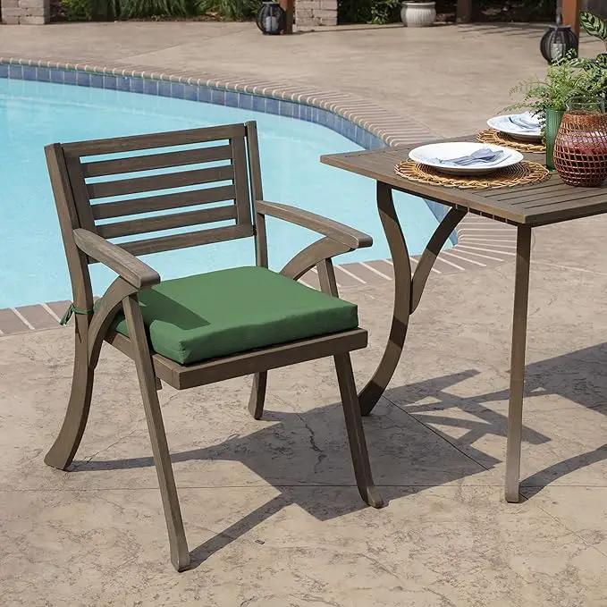 Arden Indoor/Outdoor Seat or Rocking Chair Cushion, 19 x 18, Water Repellent, Rain Proof, Fade Resistant Cushion for Rocking or Dining Chairs Bright Moss Green Leala by GreenHaven Gardens