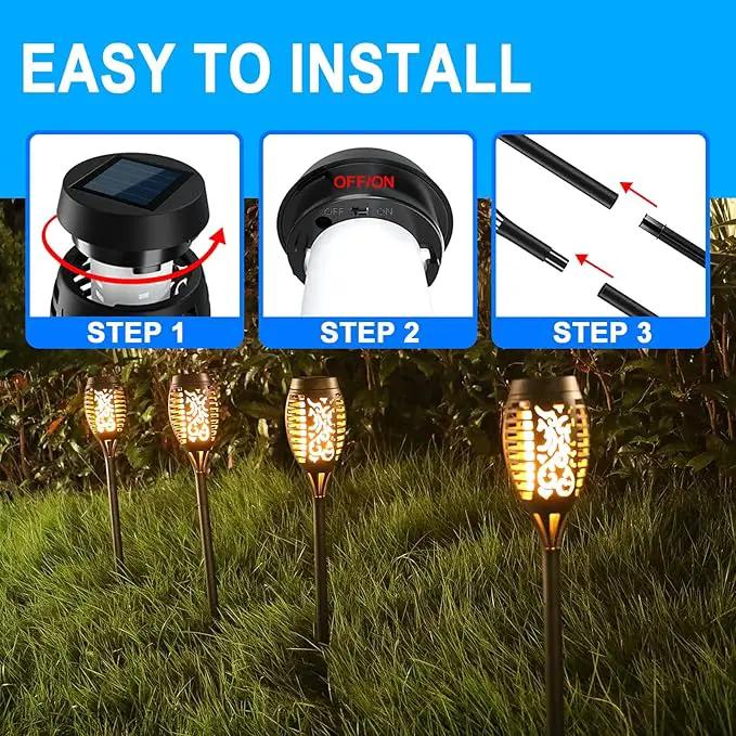 Solar Lights Outdoor 12 Pack, Solar Torch Light with Flickering Flame, Waterproof Outdoor Lighting Solar Powered Pathway Lights, Decoration Lighting for Garden Yard Patio, Auto On/Off by GreenHaven Gardens