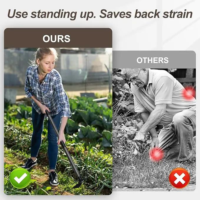 Hoe Garden Tool, 45 Inch Garden Hoe Long Handle for Weeding, Hoe Cultivator 2 in 1 Hand Garden Tools for Gardening Planting by GreenHaven Gardens