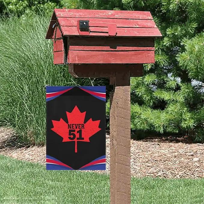 Never 51st State Canada Flag Seasonal Garden Flags 12x18 Double Sided Small Banner for Garden by GreenHaven Gardens