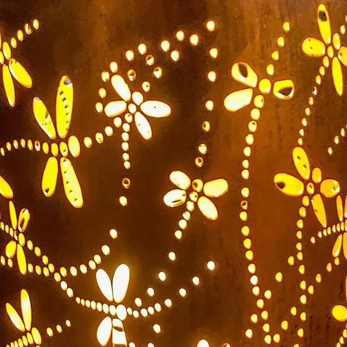 Mothers Day Gifts, 4 Packs Solar Lanterns Outdoor Hanging Lantern Lights, 4 Dragonfly Hollowed-Out Metal Decor Lantern, Waterproof LED Decorative Garden Light Gifts by GreenHaven Gardens