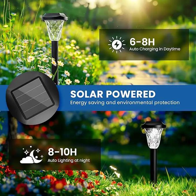 GIGALUMI Solar Outdoor Lights,Solar Lights Outdoor Waterproof 8 Pack,Cool White Pathway for Outside, Powered Garden Decoration for Pathway,Patio,Lawn,Yard by GreenHaven Gardens