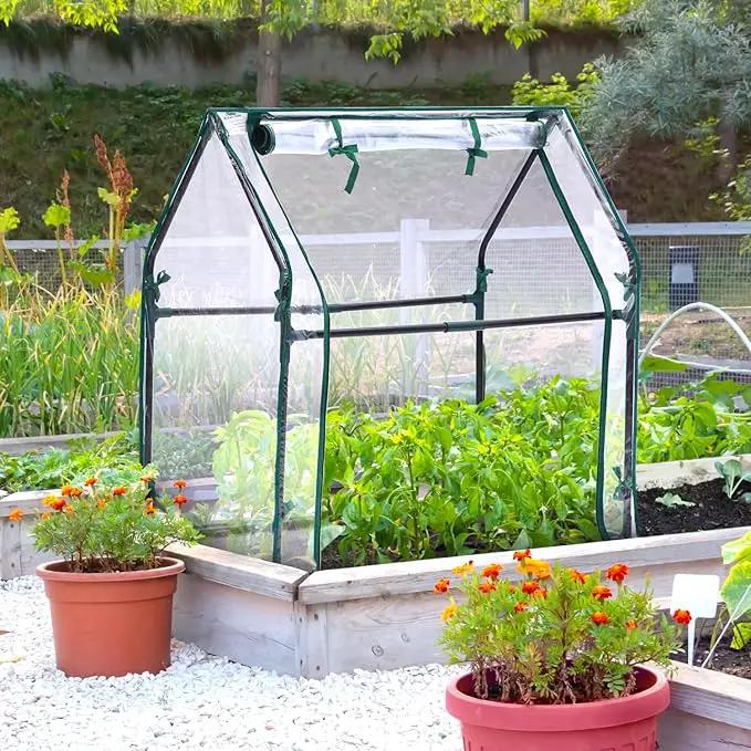 Mini Greenhouse for Indoor Outdoor: Ohuhu Tabletop Portable Green House with Waterproof Pad for Small Plants Nursery Germination, 36"x18"x33" Heavy-Duty Cover Tent Humidity Dome Seedling Accessory by GreenHaven Gardens