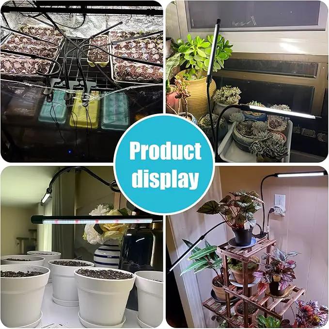 Grow Lights for Indoor Plants, 84LEDs Clip Plant Lights, Full Spectrum LED Plant Growing Lamps with FlexibleGooseneck4/8/12/18H Timer, 3 Spectral Modes, 10 Dimmable Levels (1 Pack) by GreenHaven Gardens