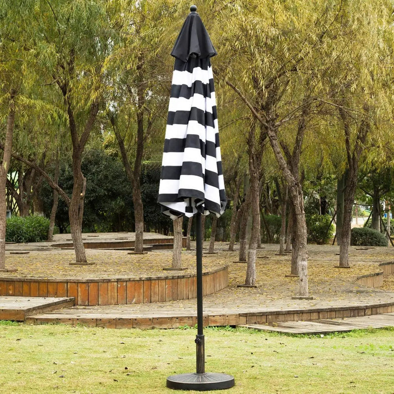 Sunnyglade 9' Patio Umbrella Outdoor Table Umbrella with 8 Sturdy Ribs (Black and White) by GreenHaven Gardens