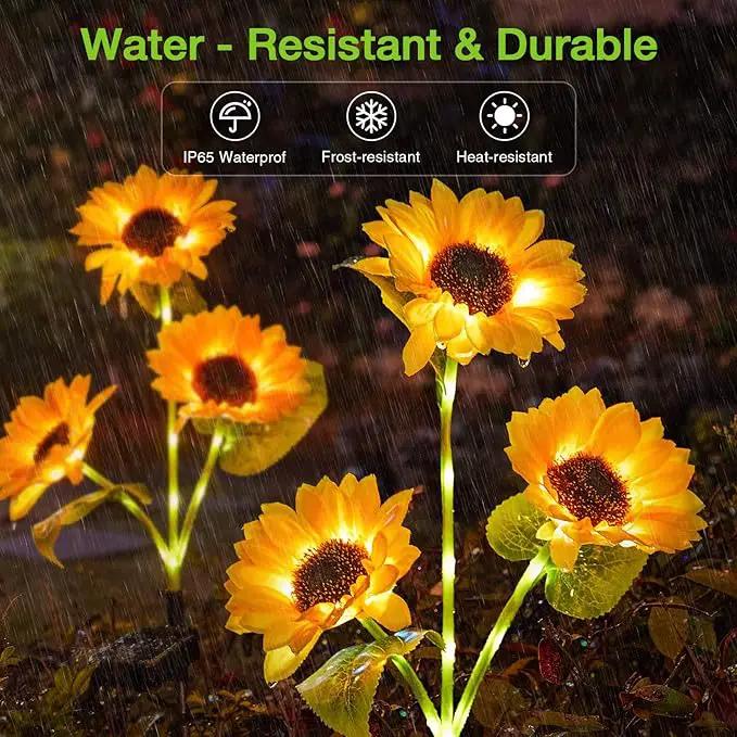 Solar Garden Lights Outdoor Waterproof, AHAORIGIN 3 Pack Sunflower Solar Lights for Outside with 9 Lifelike Sunflower, 36 Bright LED Solar Powered Outdoor Lights for Yard Pathway Garden Decorations by GreenHaven Gardens