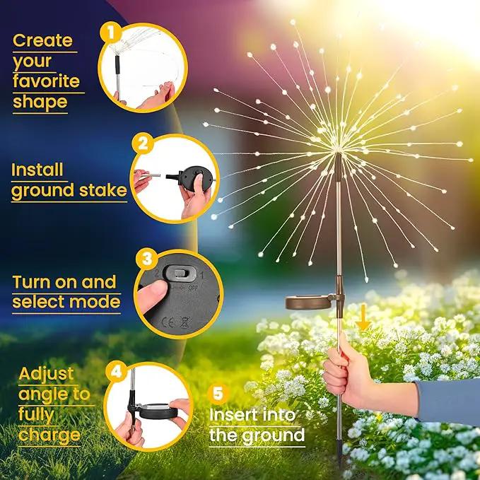GIGALUMI Garden Outdoor Decor Lights 120LED 2Pack, Solar Garden Lights for Yard Outside Fairy Decorative,Solar Powered for Yard Pathway Flowerbed Planter Balcony Patio Decor（Warm White） by GreenHaven Gardens