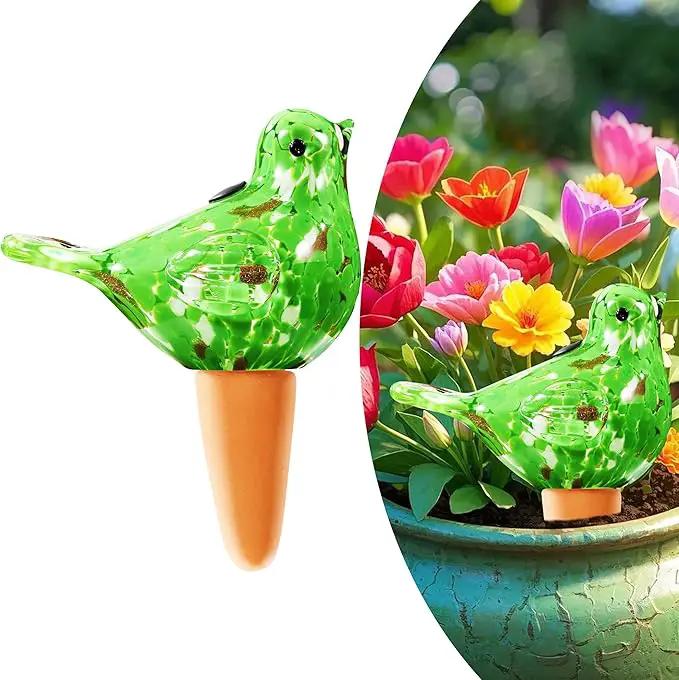 Glass Bird Shaped Plant Watering Ball Glass Automatic Watering Ball Flower Pot Insertion Spike Drip Irrigation Device Watering Ball Irrigation System Plant Enthusiast Gift (Green) by GreenHaven Gardens