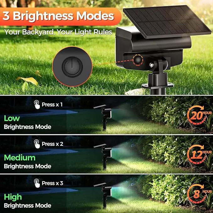 Solar Spot Lights Outdoor, 92 LEDs Landscape Lighting with 3 Lighting Modes and Auto On/Off, IP67 Waterproof Spotlights, Outdoor Solar Lights for Yard Garden, 6 Pack (Cool White) by GreenHaven Gardens