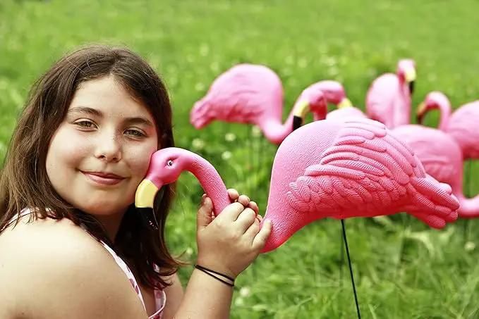 GIFTEXPRESS Pink Flamingos Yard Decorations - 2 Pack Extra Large 24" Tall Plastic Flamingo Statue w/Metal Stakes - Lawn Ornaments & Garden Decor for Outdoor Parties by GreenHaven Gardens