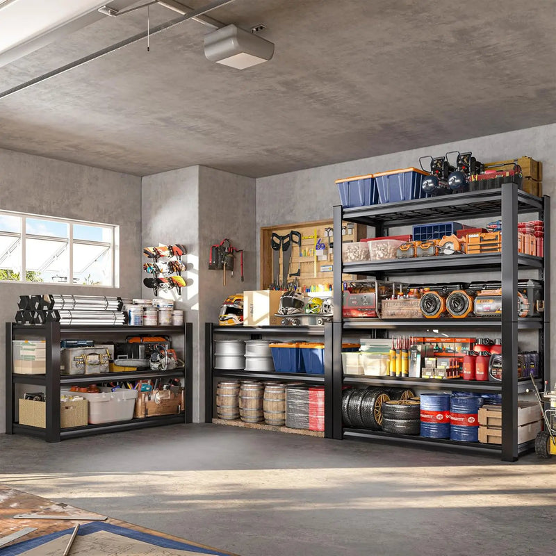 REIBII 3010LBS Storage Shelves 72" H Garage Shelving Heavy Duty Metal Shelving 5 Tier Adjustable Metal Shelves for Storage for Kitchen Pantry Warehouse Basement 72" H x 35.5" W x 16" D, 2 Pack by GreenHaven Gardens