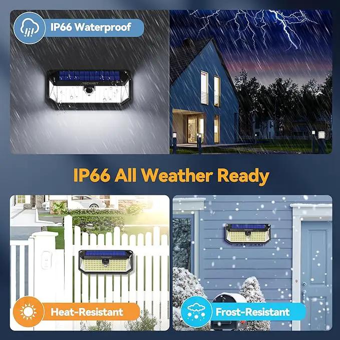 TECKNET 4200Lm 416 LED Solar Lights Outdoor Waterproof, 300° Angle & 3 Lighting Modes Motion Sensor Outdoor Lights, 2 Pack Security Solar Light IP66 for Fence Front Door Yard - 1 Pack by GreenHaven Gardens